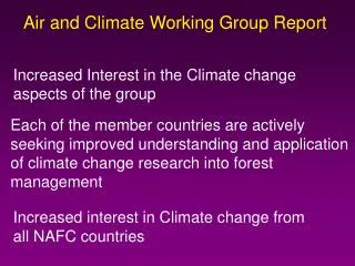 Air and Climate Working Group Report