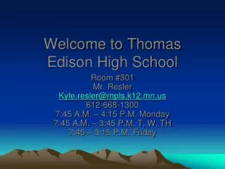 Welcome to Thomas Edison High School