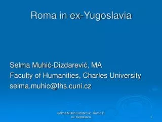 Roma in ex-Yugoslavia