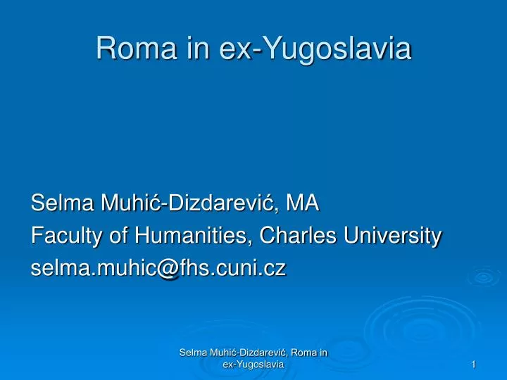 roma in ex yugoslavia