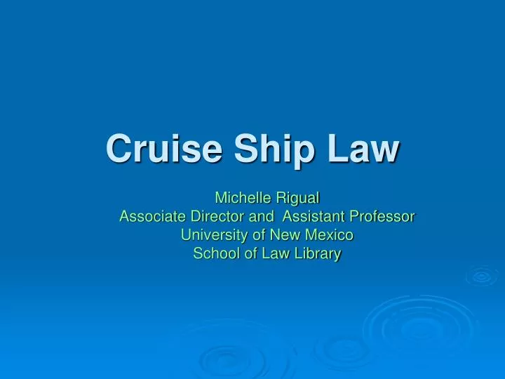 cruise ship law