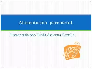 alimentaci n parenteral
