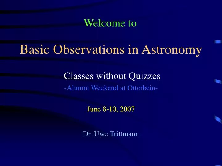 basic observations in astronomy