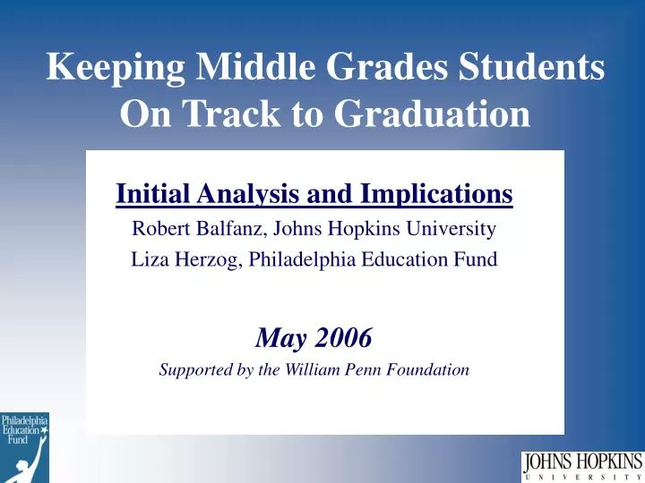 keeping middle grades students on track to graduation