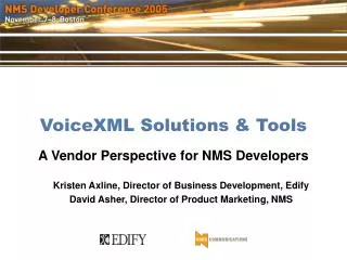 VoiceXML Solutions &amp; Tools