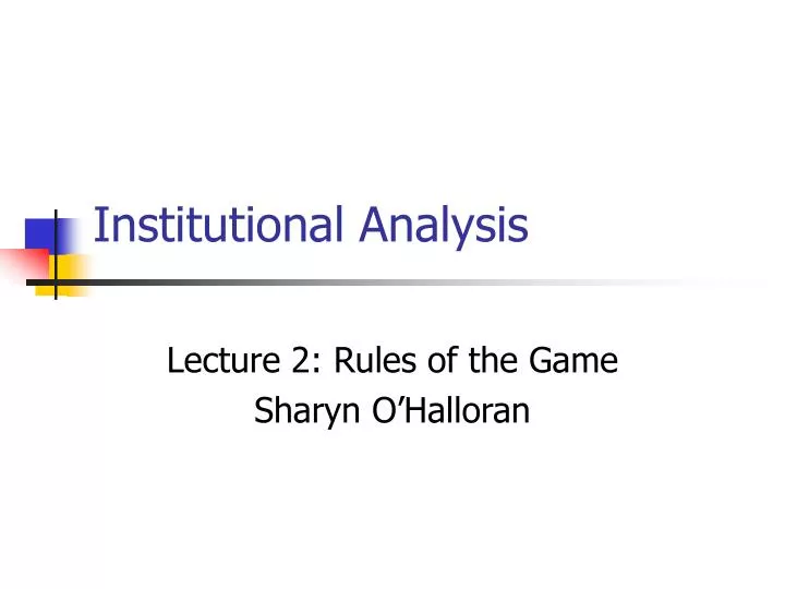 institutional analysis