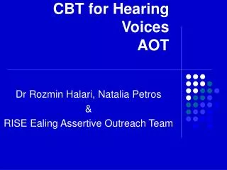 CBT for Hearing Voices AOT