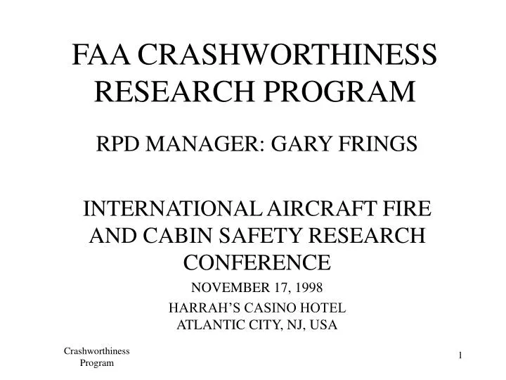 faa crashworthiness research program