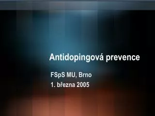 Antidopingová prevence