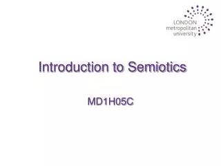 Introduction to Semiotics