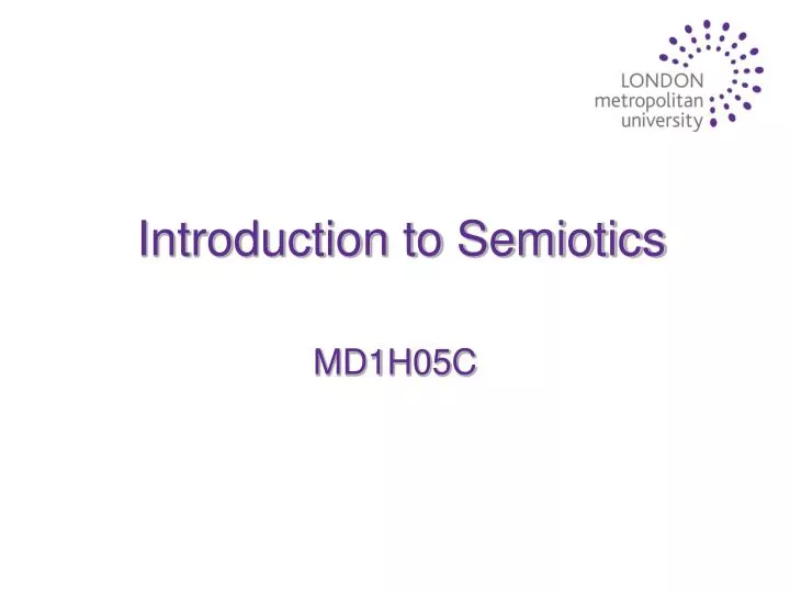introduction to semiotics