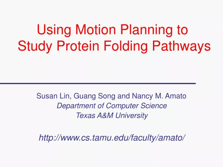 using motion planning to study protein folding pathways