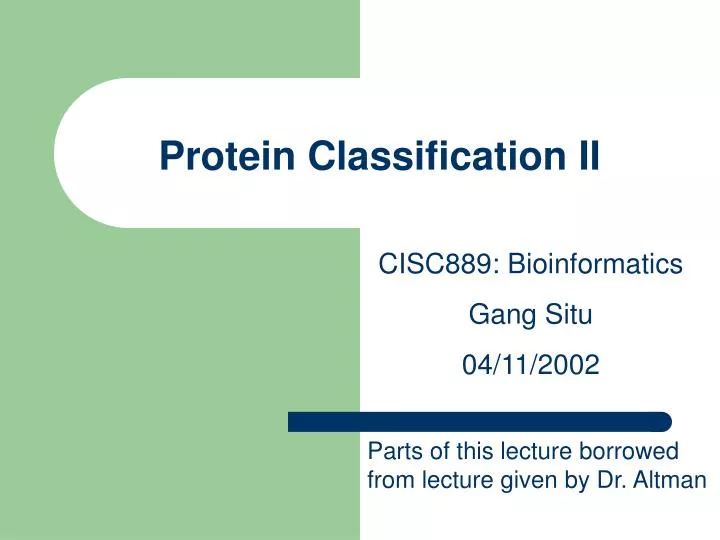 protein classification ii