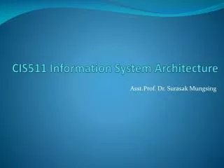 CIS511 Information System Architecture