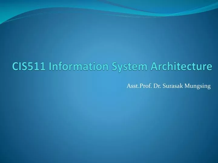 cis511 information system architecture