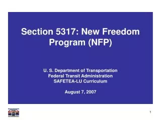 Section 5317: New Freedom Program (NFP)