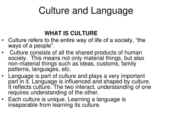 culture and language