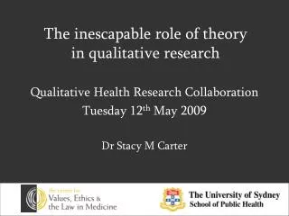 The inescapable role of theory in qualitative research