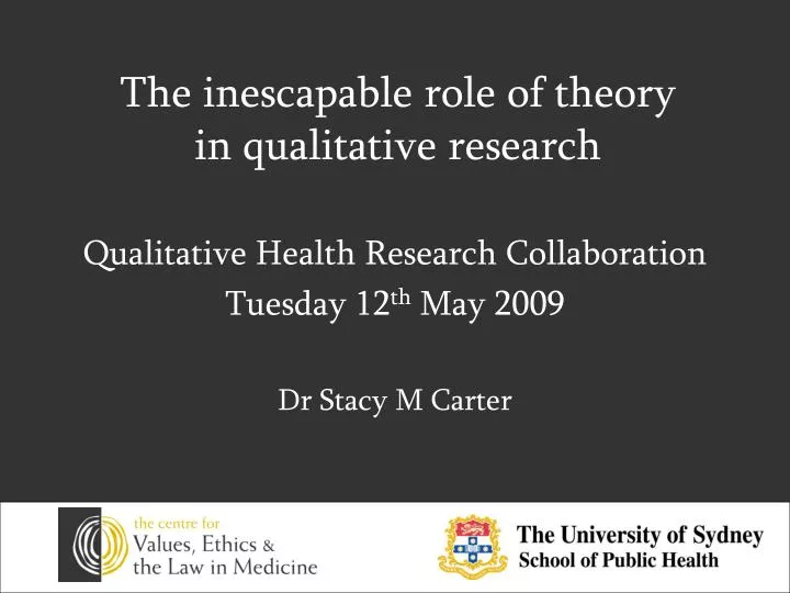 the inescapable role of theory in qualitative research