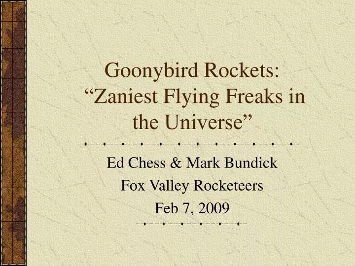 goonybird rockets zaniest flying freaks in the universe