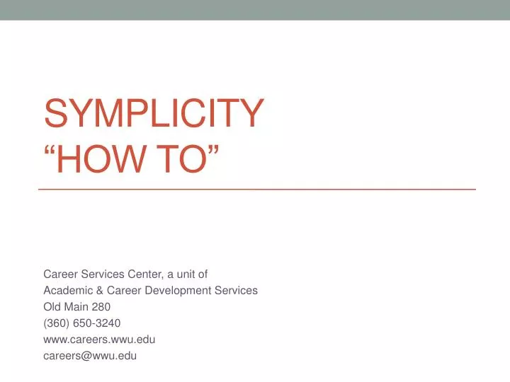 symplicity how to