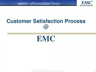 Customer Satisfaction Process @ EMC