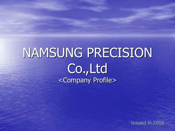 namsung precision co ltd company profile