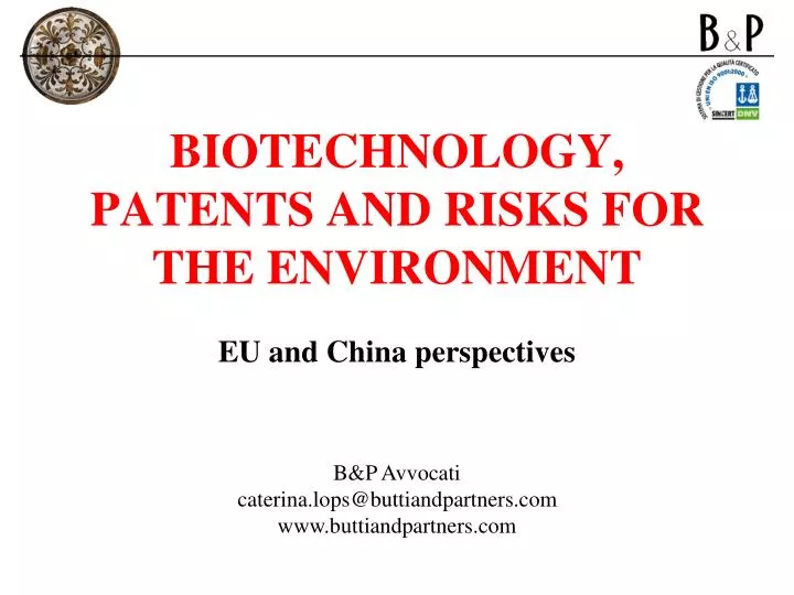 biotechnology patents and risks for the environment eu and china perspectives