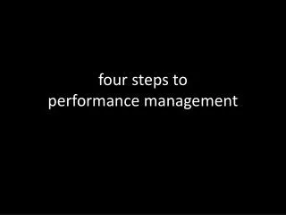 four steps to performance management