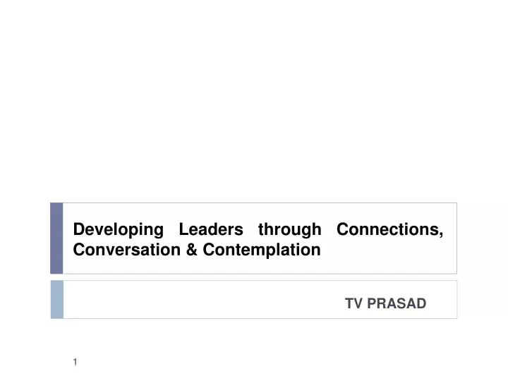 developing leaders through connections conversation contemplation