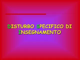 d isturbo s pecifico di i nsegnamento