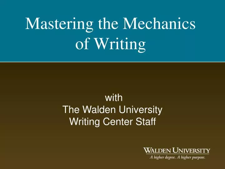 mastering the mechanics of writing