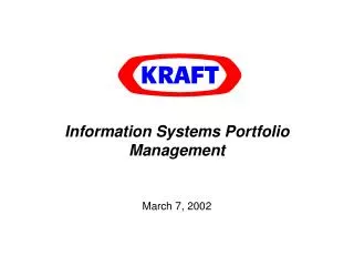 Information Systems Portfolio Management