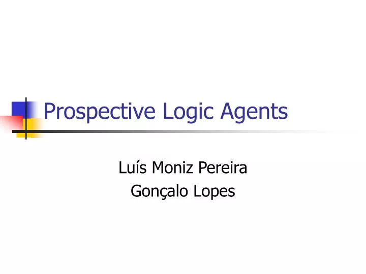 prospective logic agents