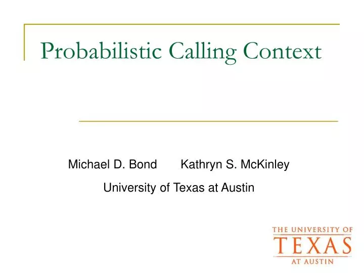 probabilistic calling context