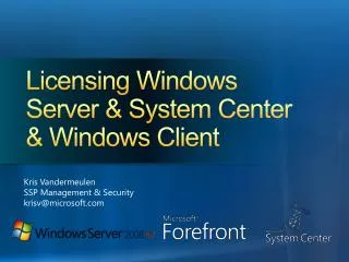 Licensing Windows Server &amp; System Center &amp; Windows Client
