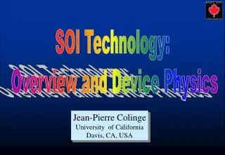 Jean-Pierre Colinge University of California Davis, CA, USA