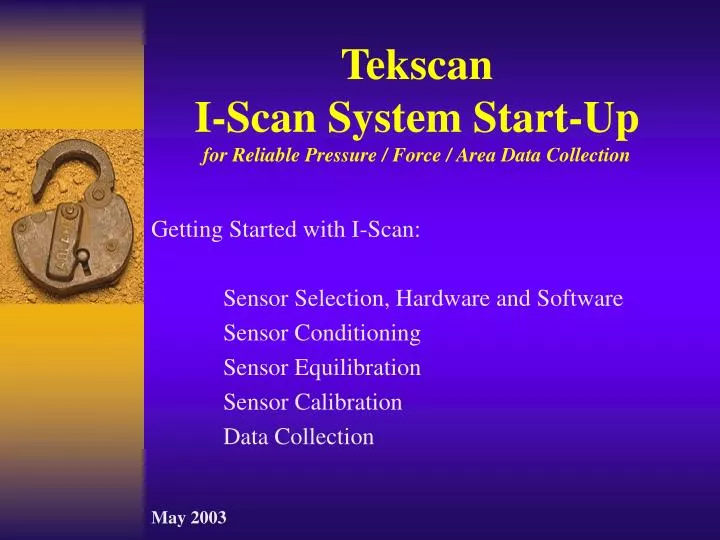 tekscan i scan system start up for reliable pressure force area data collection