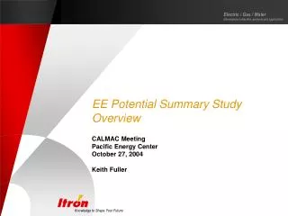 EE Potential Summary Study Overview
