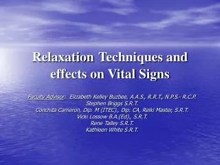 Relaxation Techniques and effects on Vital Signs