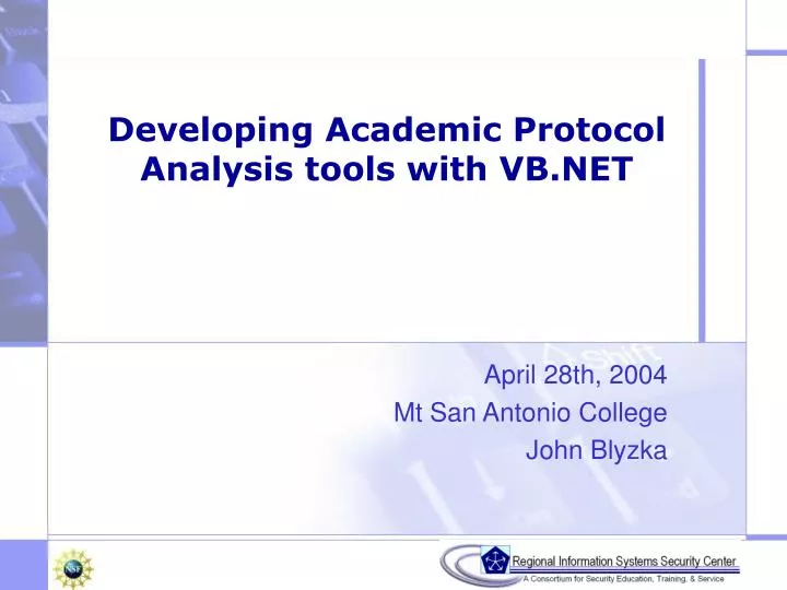 developing academic protocol analysis tools with vb net