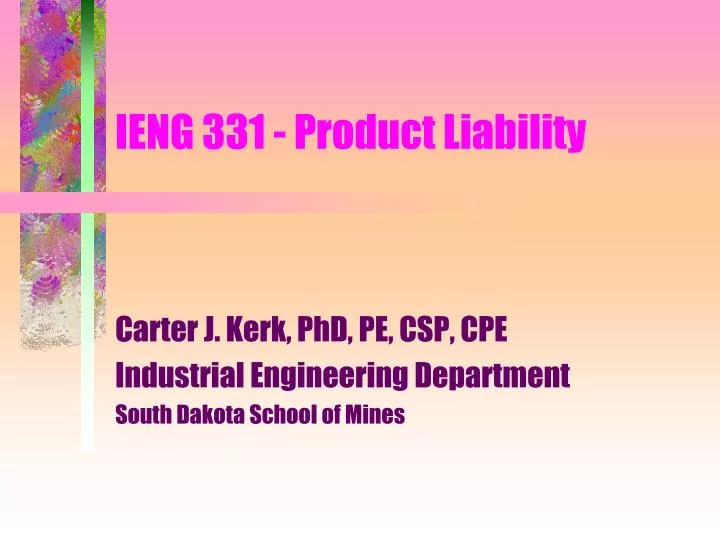ieng 331 product liability