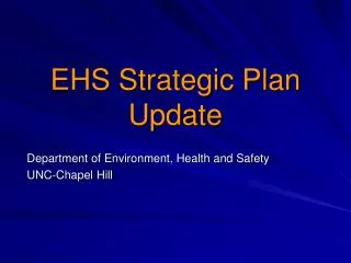 EHS Strategic Plan Update