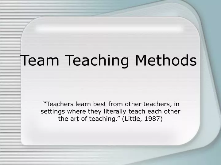 team teaching methods