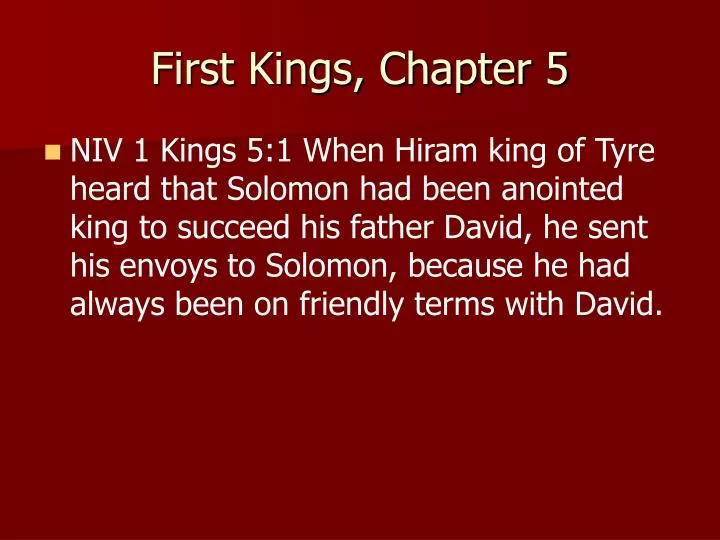 first kings chapter 5