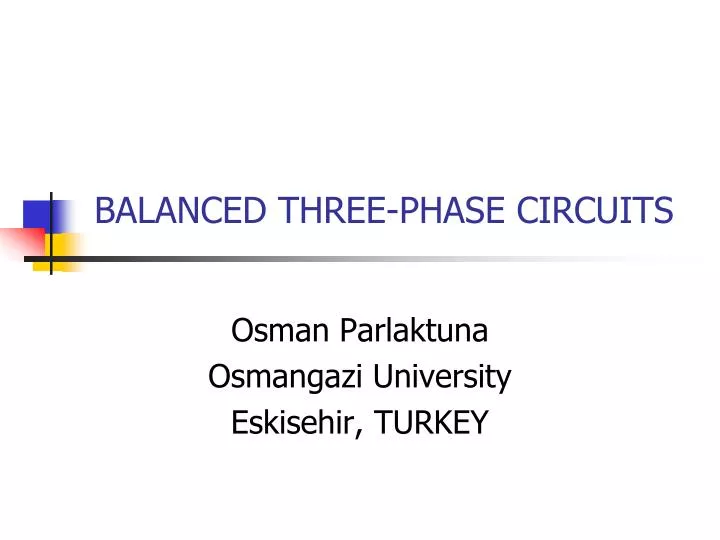 balanced three phase circuits