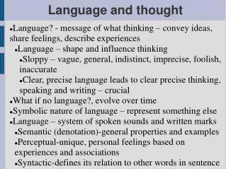 Language and thought