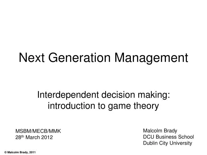 next generation management