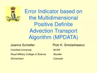 Error Indicator based on the Multidimensional Positive Definite Advection Transport Algorithm (MPDATA)