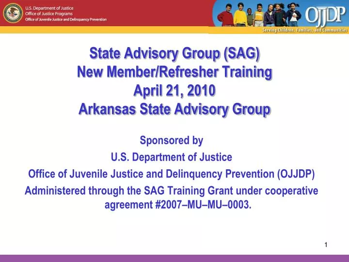 state advisory group sag new member refresher training april 21 2010 arkansas state advisory group